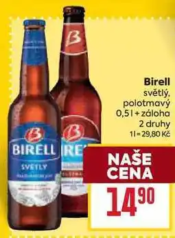 Billa Birell světlý, polotmavý 0,5l nabídka
