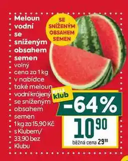 Billa Meloun vodní se sníženým obsahem semen volný cena za 1 kg nabídka