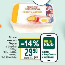 Billa Srdce domova Vejce v aspiku 200 g nabídka