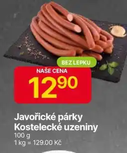 Hruška Javořické párky Kostelecké uzeniny nabídka
