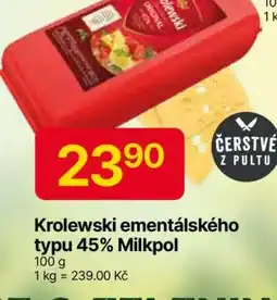 Hruška Krolewski ementálského typu 45% Milkpol nabídka