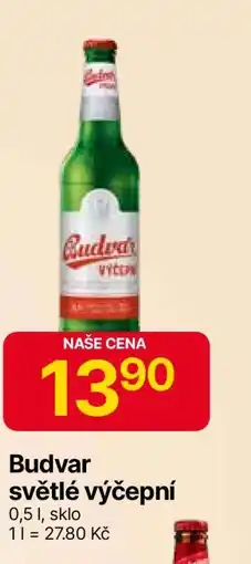 Hruška Budvar světlé výčepní nabídka