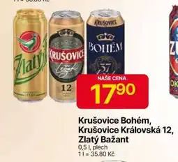 Hruška Krušovice Bohém, Krušovice Královská 12, Zlatý Bažant nabídka
