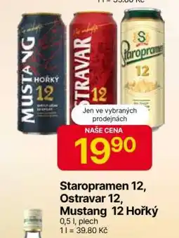 Hruška Staropramen 12, Ostravar 12, Mustang 12 Hořký nabídka