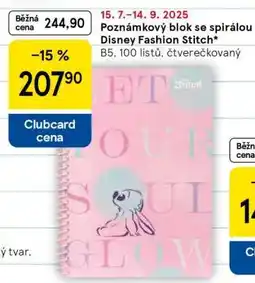 Tesco Poznámkový blok se spirálou Disney Fashion Stitch nabídka