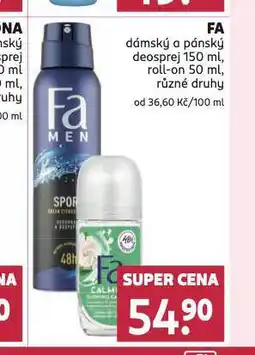 Rossmann Fa deosprej, roll-on nabídka