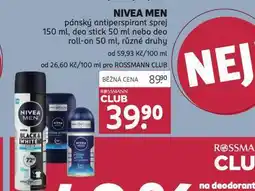 Rossmann Nivea men antiperspirant nabídka