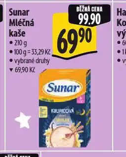 Albert Sunar mléčná kaše nabídka
