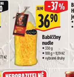 Albert Babiččiny nudle nabídka