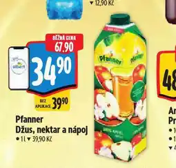 Albert Pfanner džus, nektar a nápoj nabídka