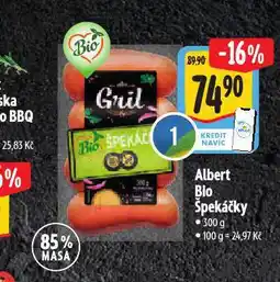 Albert Bio špekáčky nabídka