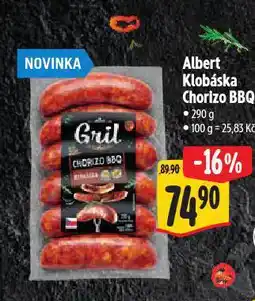 Albert Klobáska chorizo bbq nabídka