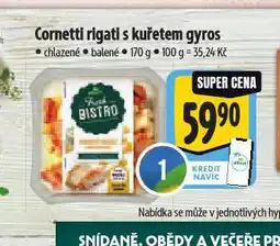 Albert Cornetti rigati s kuřetem gyros nabídka
