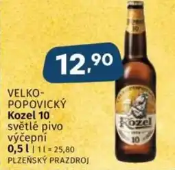 Coop VELKOPOPOVICKÝ Kozel 10 světlé pivo výčepní nabídka