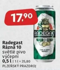 Coop Radegast Ráznǎ 10 světlé pivo výčepní nabídka