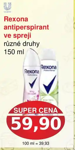 PLUS JIP Rexona antiperspirant ve spreji nabídka