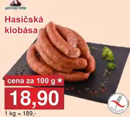 PLUS JIP Hasičská klobása nabídka