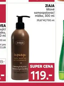 Rossmann Ziaja tělové samoopalovací mléko nabídka