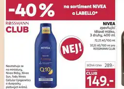 Rossmann Nivea zpevňující tělové mléko nabídka