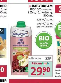 Rossmann Babydream bio 100% ovocná šťáva nabídka