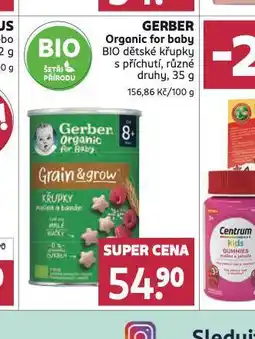 Rossmann Gerber organic for baby bio dětské křupky s příchutí nabídka