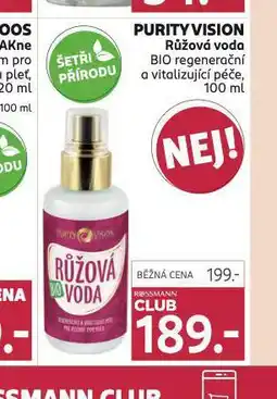 Rossmann Purity vision růžová voda nabídka