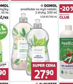 Rossmann Domol prostředek na nádobí nabídka