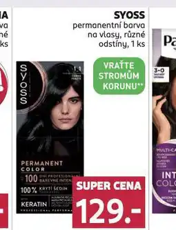 Rossmann Syoss permanentní barva na vlasy nabídka