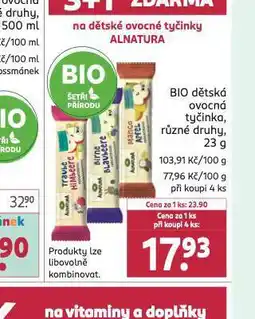 Rossmann Bio dětská ovocná tyčinka nabídka