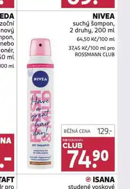 Rossmann Nivea suchý šampon nabídka