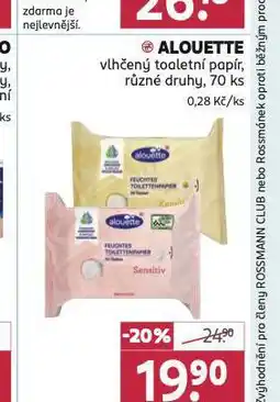 Rossmann Alouette vlhčený toaletní papír nabídka