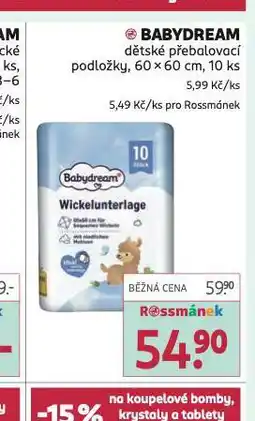 Rossmann Babydream přebalovací podložky nabídka