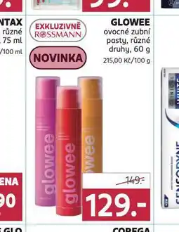 Rossmann Glowe ovocné zubní pasty nabídka