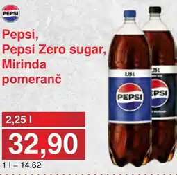 PLUS JIP Pepsi, Pepsi Zero sugar, Mirinda pomeranč nabídka