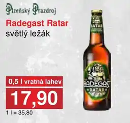 PLUS JIP Radegast Ratar světlý ležák nabídka