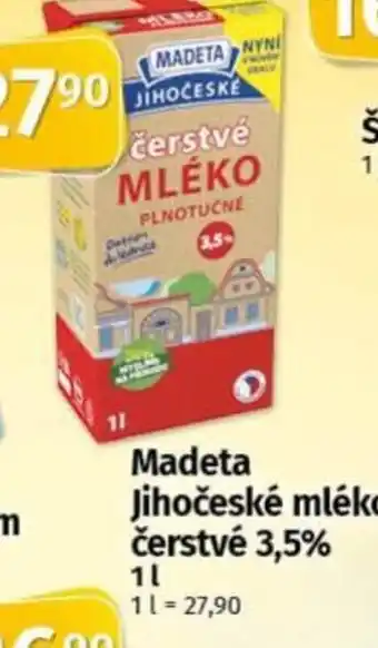 COOP TIP Madeta Jihočeské mléko čerstvé 3,5% nabídka