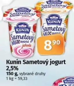 COOP TIP Kunín Sametový jogurt 2,5% nabídka