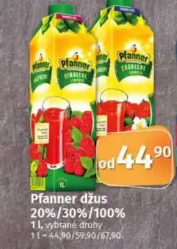 COOP TIP Pfanner džus 20%/30%/100% nabídka