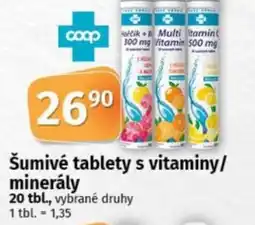COOP TIP Šumivé tablety s vitaminy/ minerály nabídka