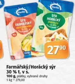 COOP TIP Ranko Farmářský/Horácký sýr 30% t. v s. nabídka
