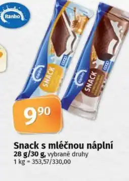COOP TIP Snack s mléčnou náplní nabídka