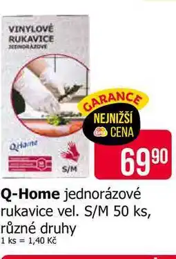 Teta Q-Home jednorázové rukavice vel. S/M 50 ks, různé druhy nabídka