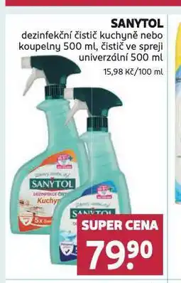 Rossmann Sanytol dezinfekční čistič na koupelny a kuchyně nabídka