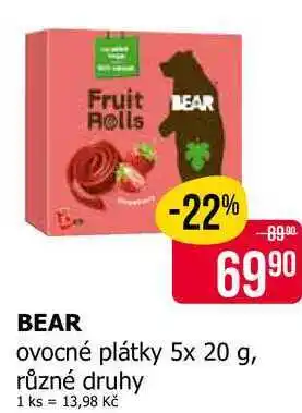 Teta BEAR Rolls ovocné plátky 5x 20 g, různé druhy nabídka