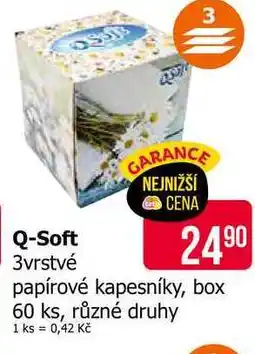 Teta Q-Soft 3vrstvé papírové kapesníky, box 60 ks, různé druhy nabídka