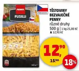 Penny Market TĚSTOVINY BEZVAJEČNÉ PENNY různé druhy, 500 g nabídka