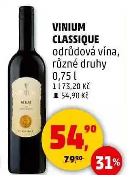 Penny Market VINIUM CLASSIQUE odrůdová vína, různé druhy, 0,75 l nabídka