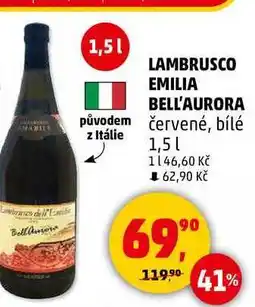 Penny Market LAMBRUSCO EMILIA BELL'AURORA původem červené, 1,5 l nabídka