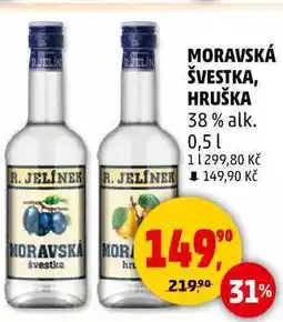 Penny Market MORAVSKÁ ŠVESTKA, HRUŠKA 38% alk., 0,5 l nabídka
