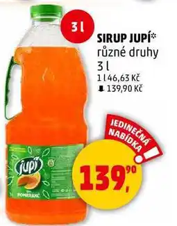 Penny Market SIRUP JUPÍ různé druhy, 3 l nabídka